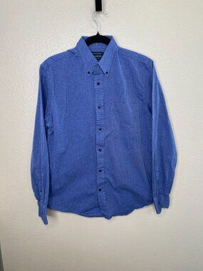 Banana Republic Mens Blue Patterned Long Sleeve Shirt Size M 100% Cotton collar